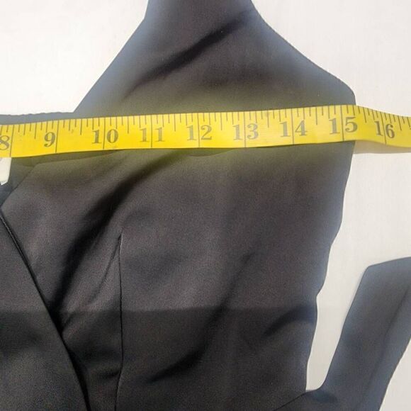 Blue Rain Black Sleeveless Ruffle Wrap Dress Size S J7 - Picture 7 of 9